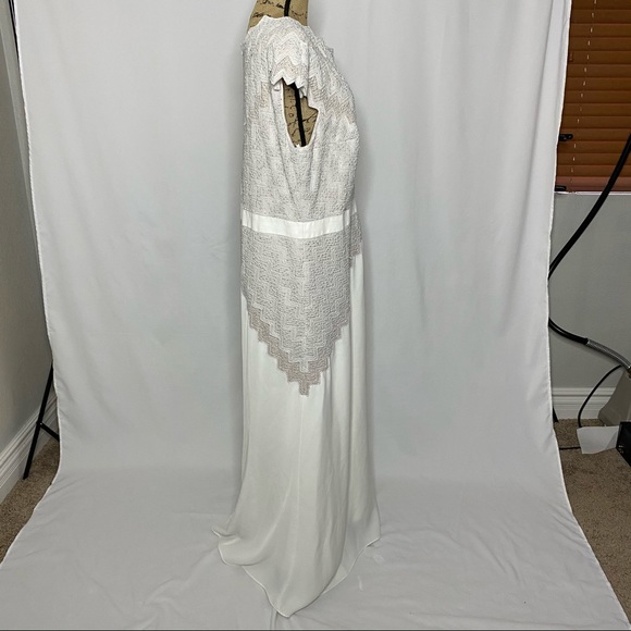 Tadashi Shoji Too White Gray Gown - Picture 7 of 13